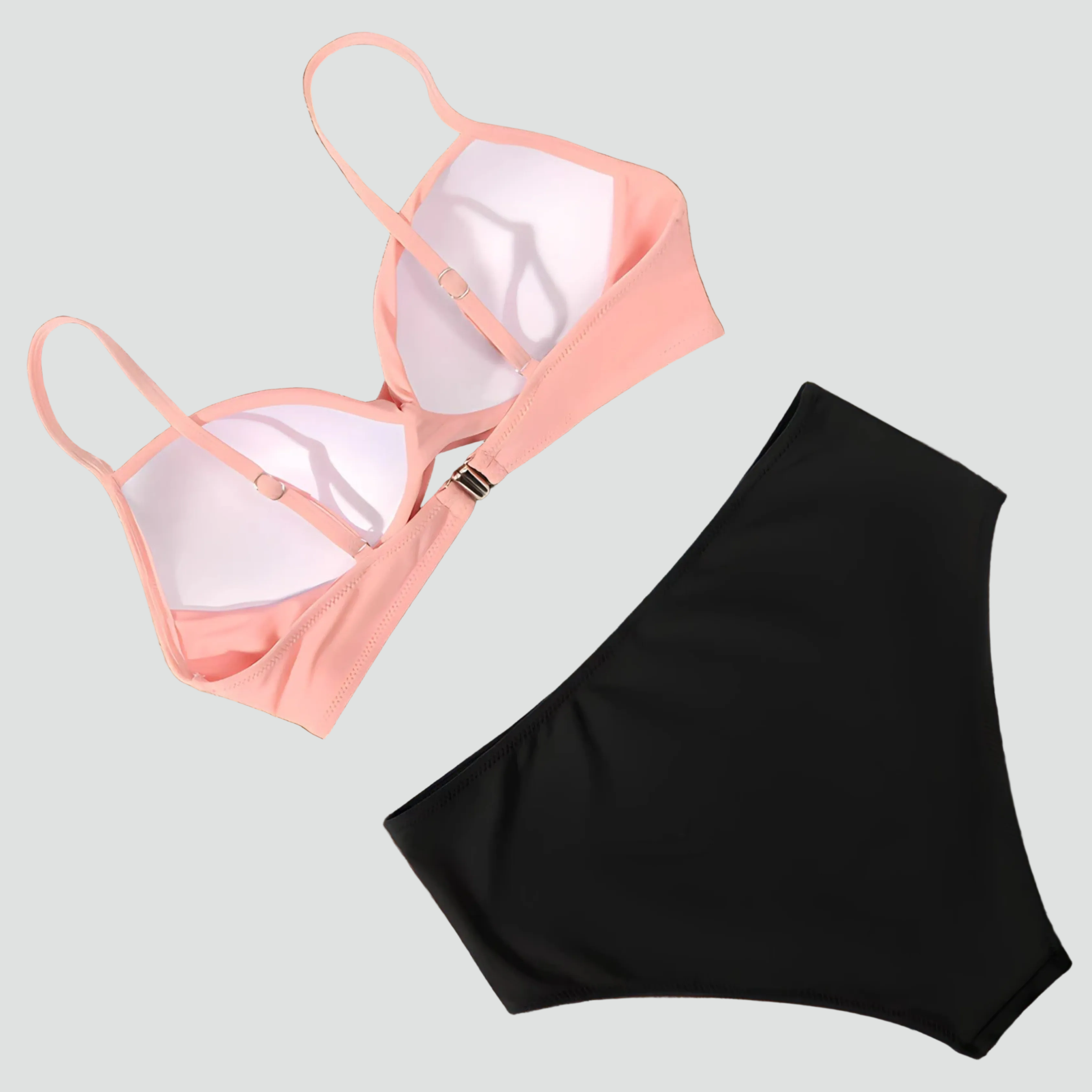 Bikini z wysokim stanem i efektem push up retro | Stylowy model na plażę