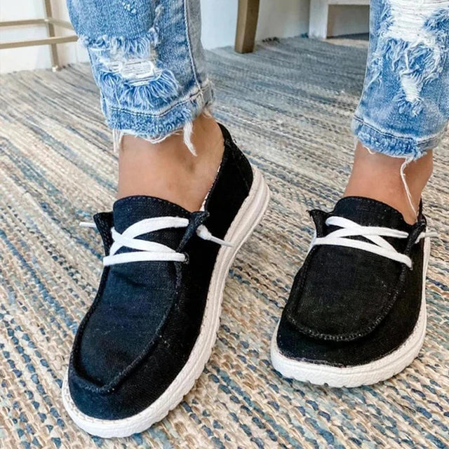 Damskie buty sznurowane o tekstylnej cholewce