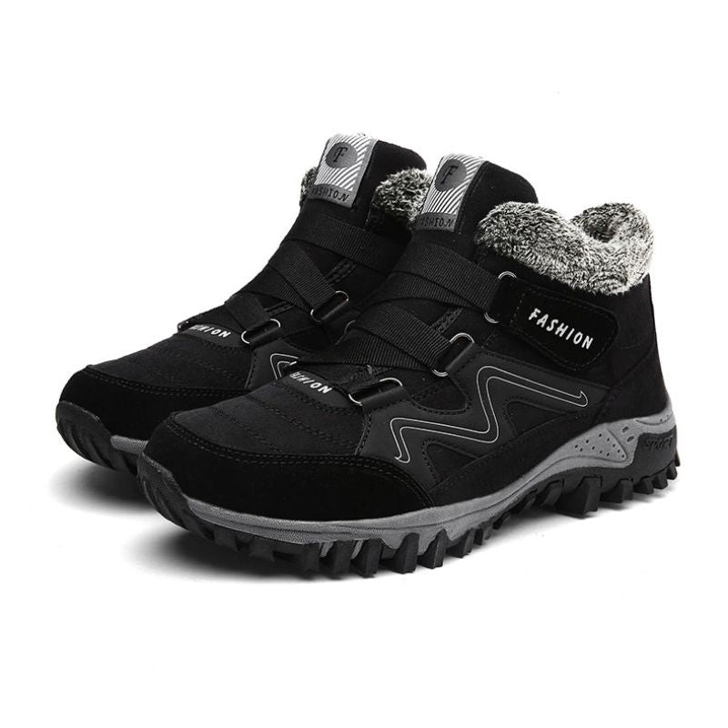 Damskie buty zimowe w kroju trekkingowym z obszyciem