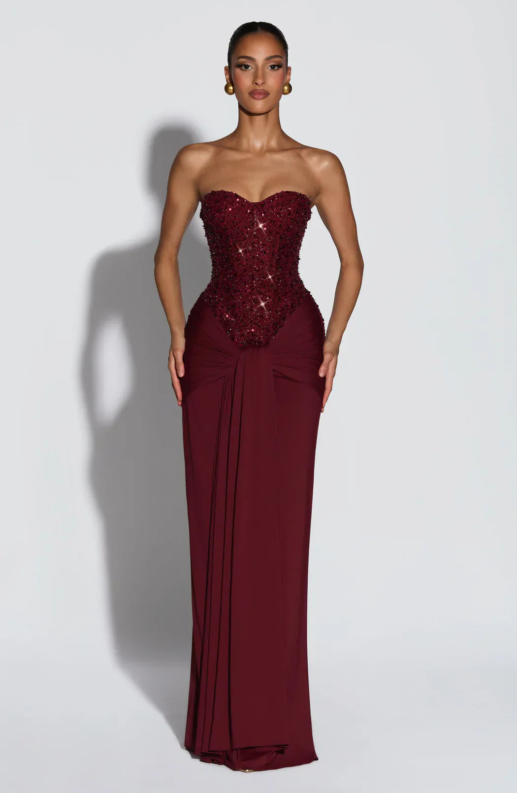 Sukienka maxi bez ramiączek | Elegancki wieczorowy fason
