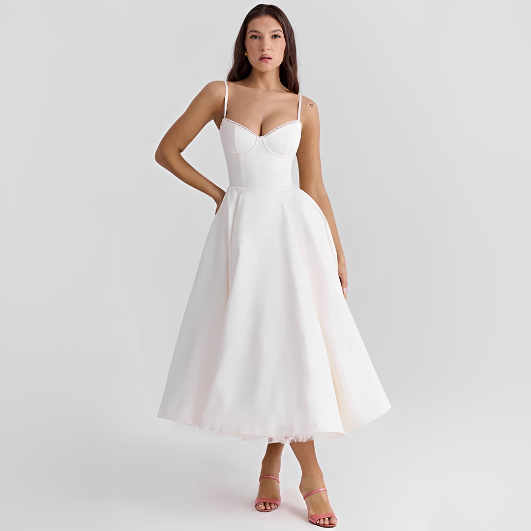 Elegancka i szykowna sukienka damska, stylowy fason | Elegancki model na lato