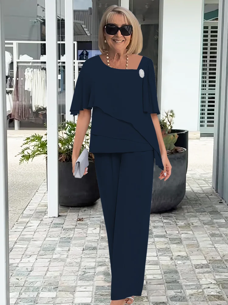 Komplet damski elegancki bluzka spodnie | Elegancki letni zestaw
