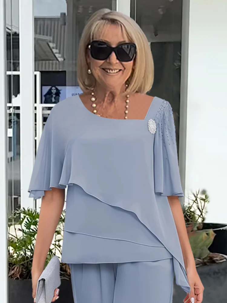 Komplet damski elegancki bluzka spodnie | Elegancki letni zestaw
