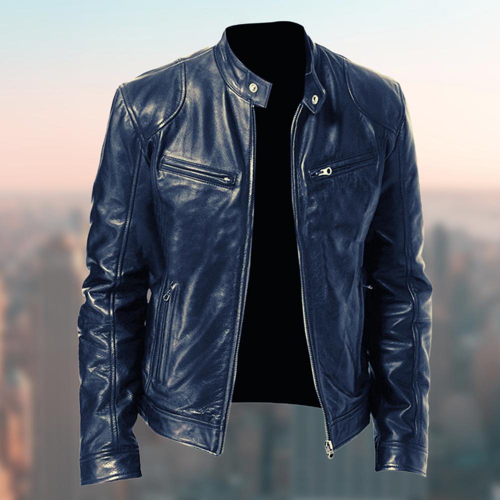 Mƒôska Kurtka Motocyklowa z Kieszeniami na Zamek