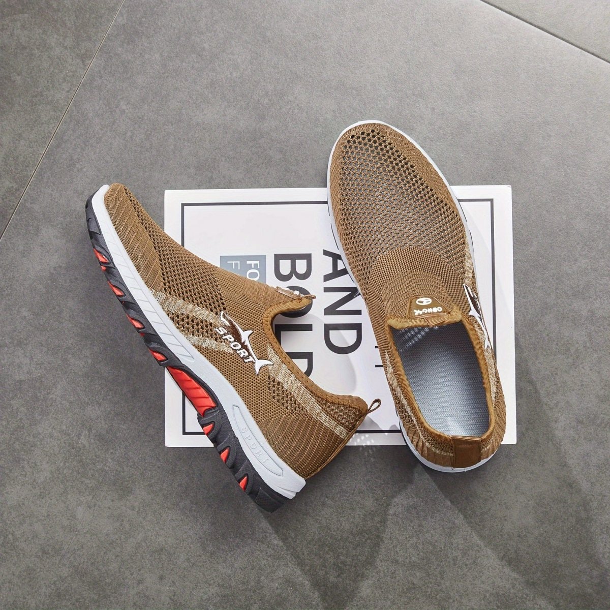 Męskie Sneakersy Slip-On z Ażurową Cholewką