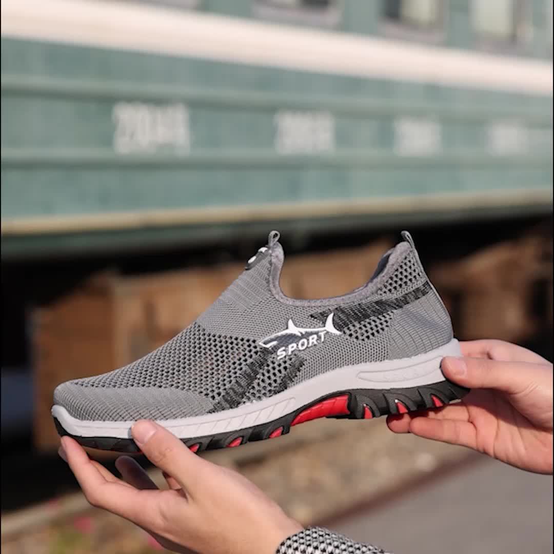 Męskie Sneakersy Slip-On z Ażurową Cholewką
