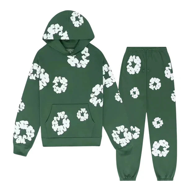 Unisex Komplet Dresowy z Kwiatowym Nadrukiem