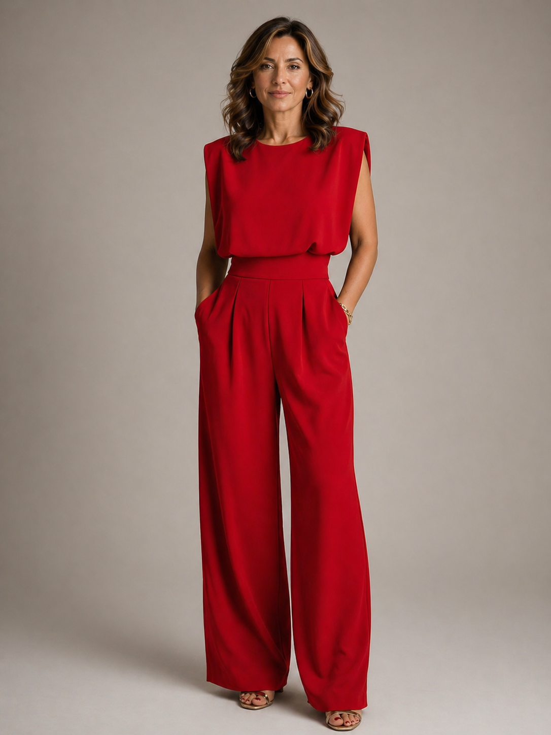 Kombinezon damski | Zwiewny szeroki krój