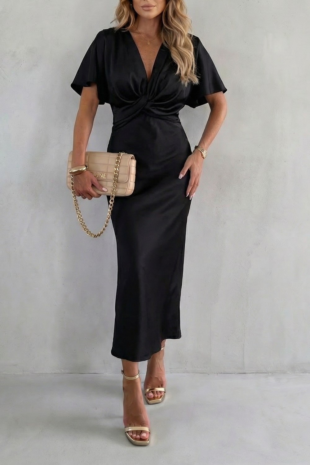 Letnia sukienka midi damska | Nowoczesny elegancki model – na letnie okazje