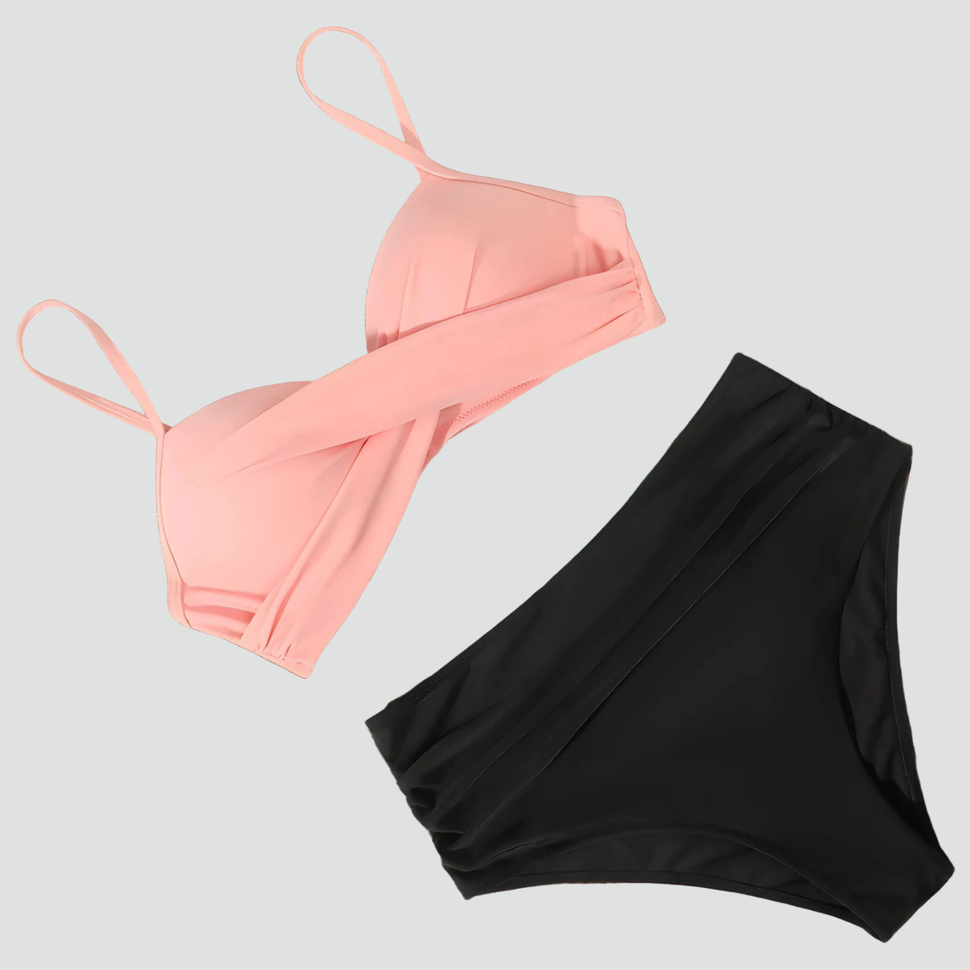 Bikini z wysokim stanem i efektem push up retro | Stylowy model na plażę