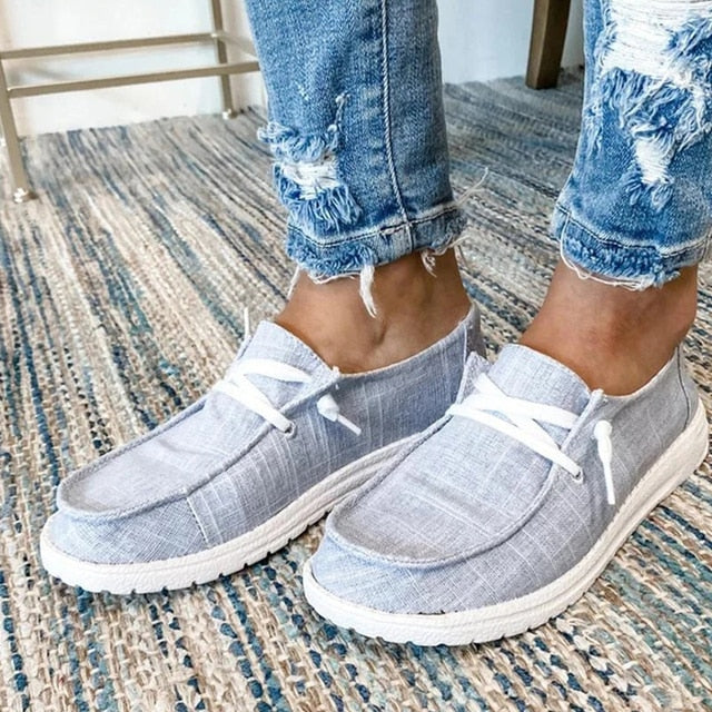 Damskie buty sznurowane o tekstylnej cholewce
