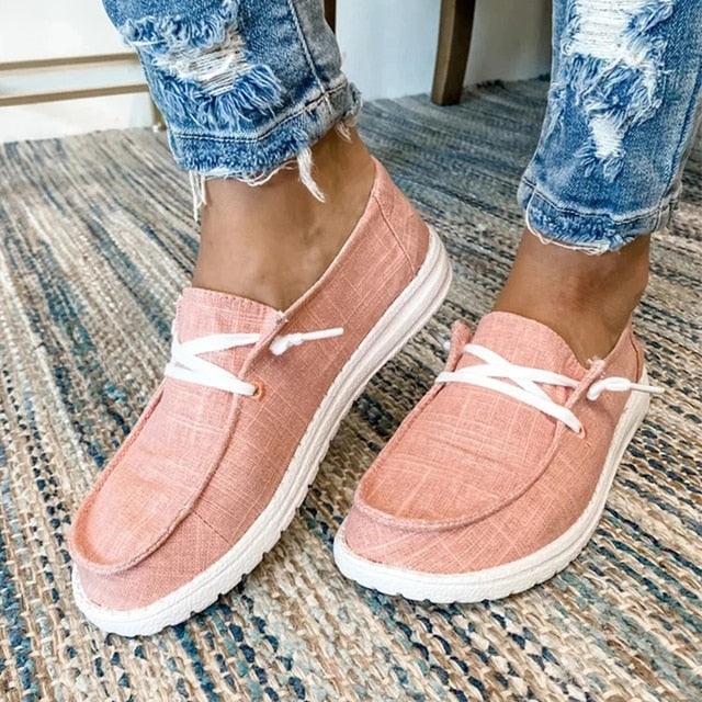 Damskie buty sznurowane o tekstylnej cholewce