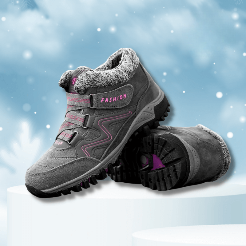Damskie buty zimowe w kroju trekkingowym z obszyciem