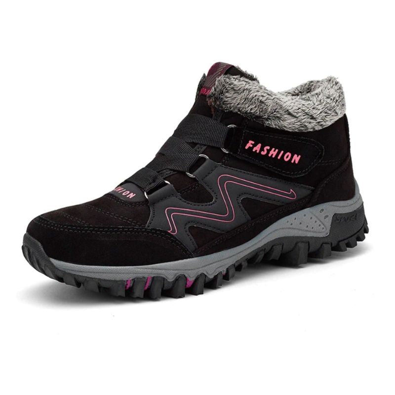 Damskie buty zimowe w kroju trekkingowym z obszyciem