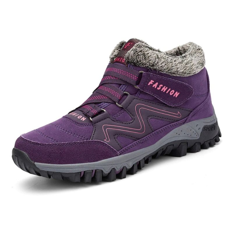 Damskie buty zimowe w kroju trekkingowym z obszyciem