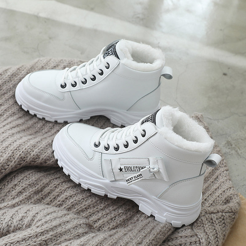 Damskie buty zimowe o wysokiej cholewce z obszyciem
