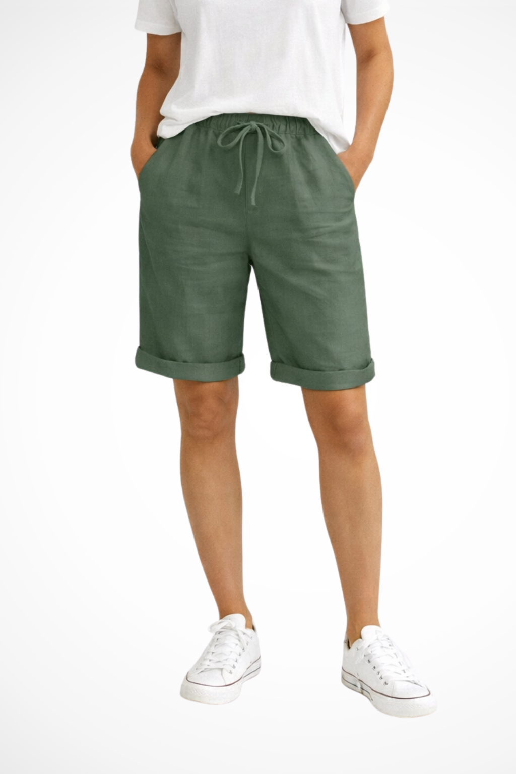 Damskie spodnie capri relaxed fit na co dzień | Swobodny model na lato