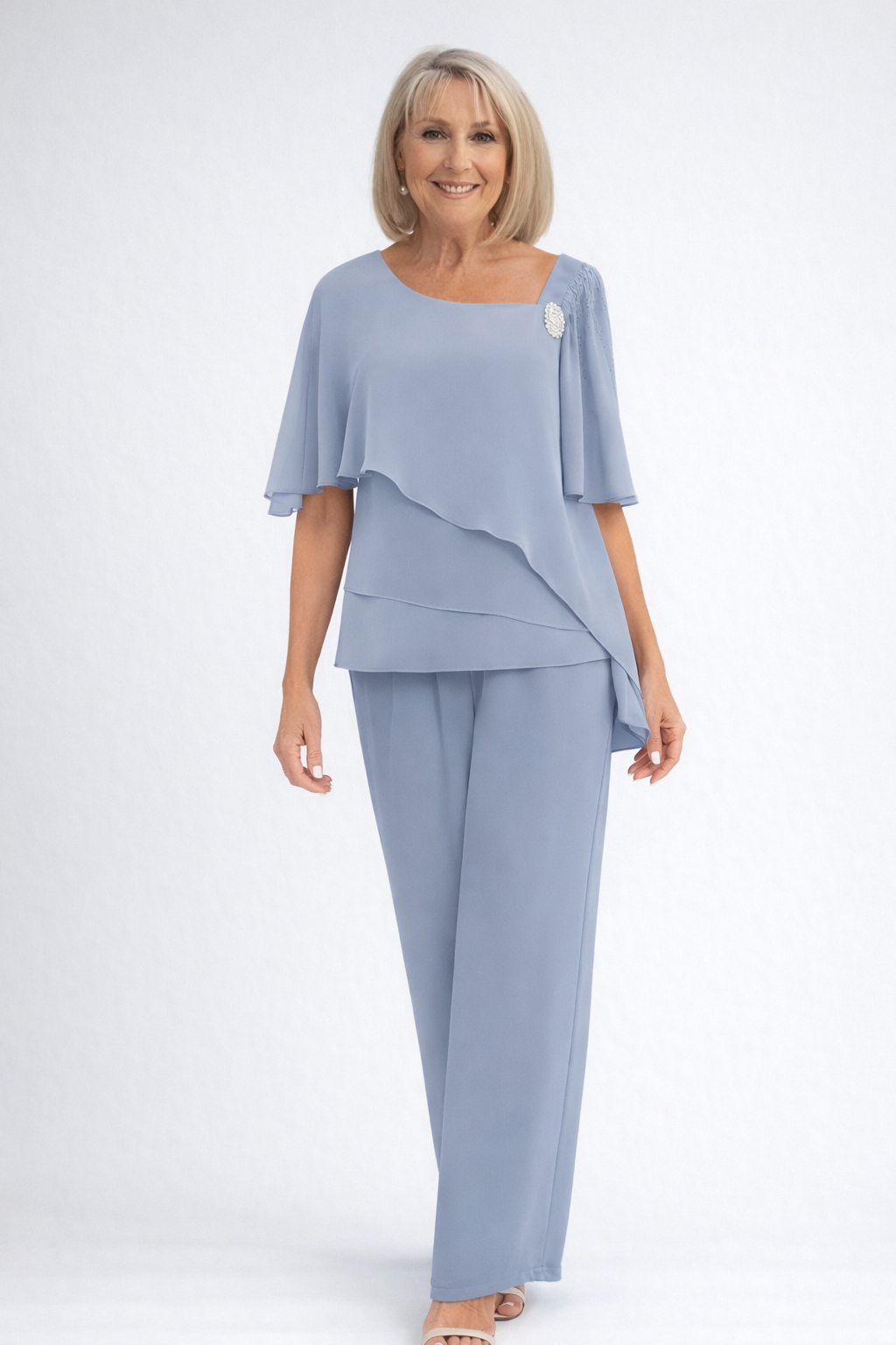 Komplet damski elegancki bluzka spodnie | Elegancki letni zestaw
