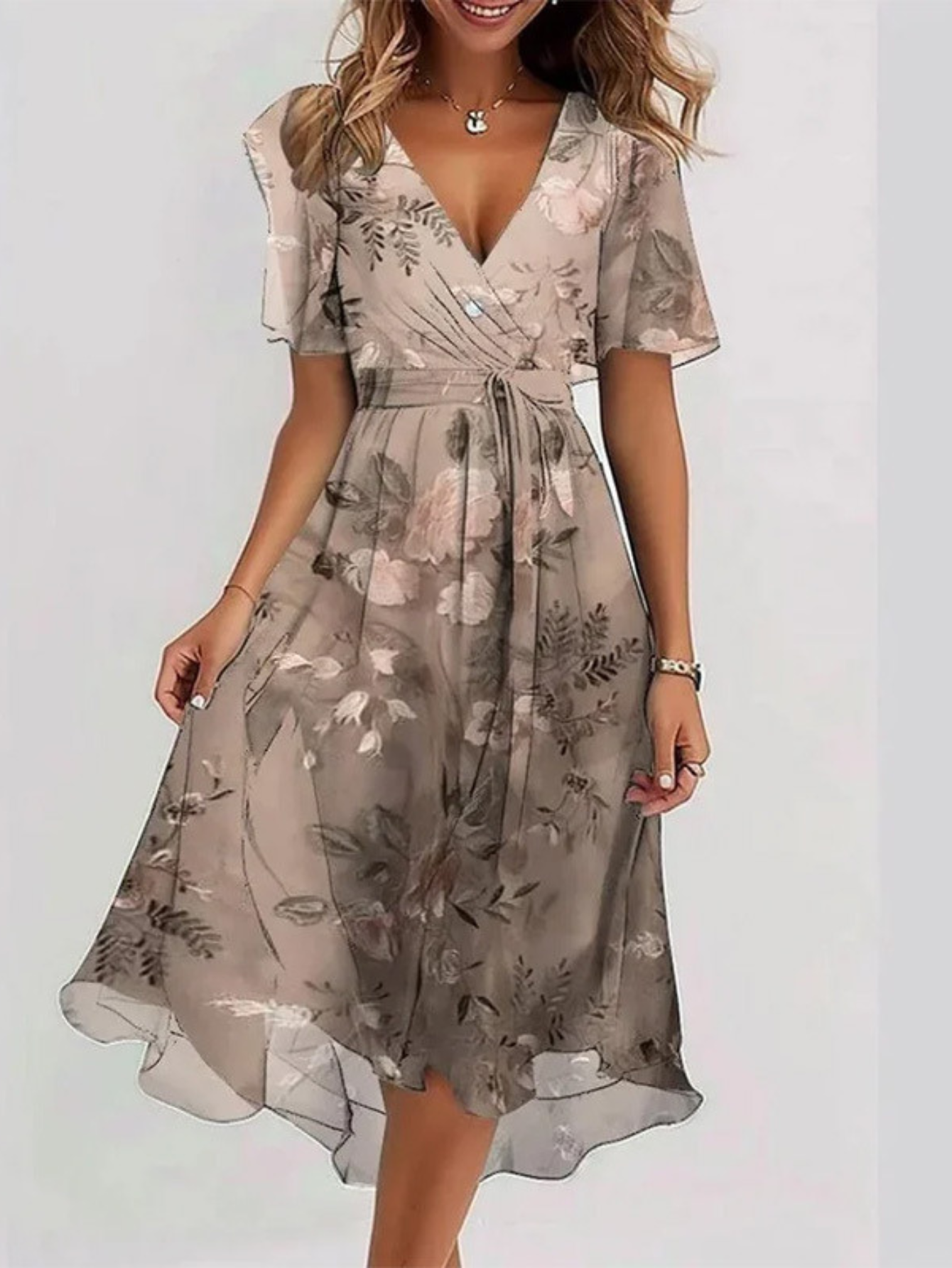 Letnia sukienka boho-Chic z osłoną brzucha | Elegancki model na lato