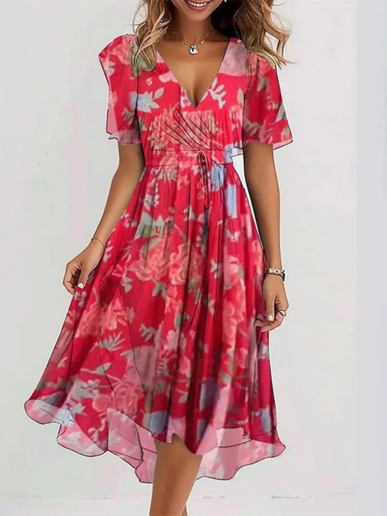 Letnia sukienka boho-Chic z osłoną brzucha | Elegancki model na lato