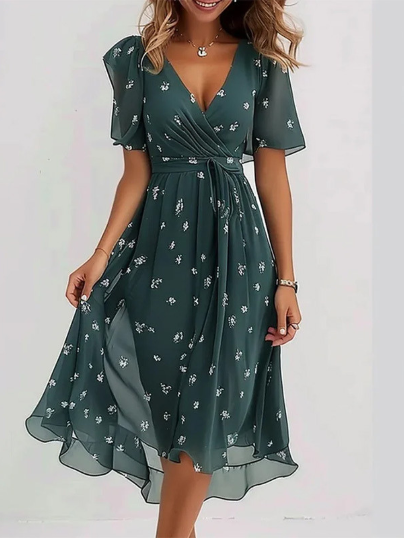 Letnia sukienka boho-Chic z osłoną brzucha | Elegancki model na lato