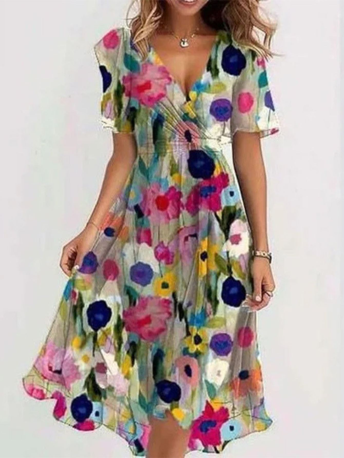 Letnia sukienka boho-Chic z osłoną brzucha | Elegancki model na lato