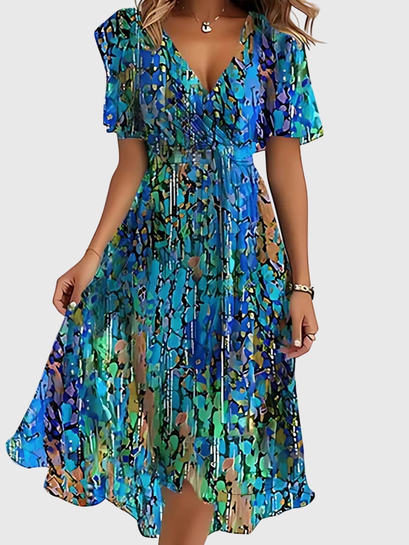 Letnia sukienka boho-Chic z osłoną brzucha | Elegancki model na lato
