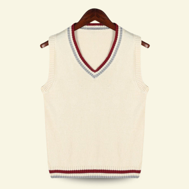 Sweter bez rękawów w splocie warkoczowym w stylu college