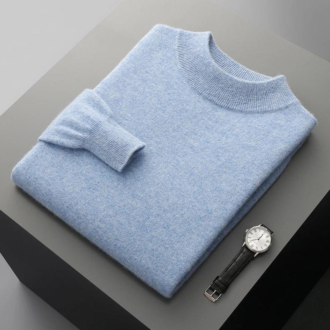 Sweter damski z półgolfem w gładkim splocie