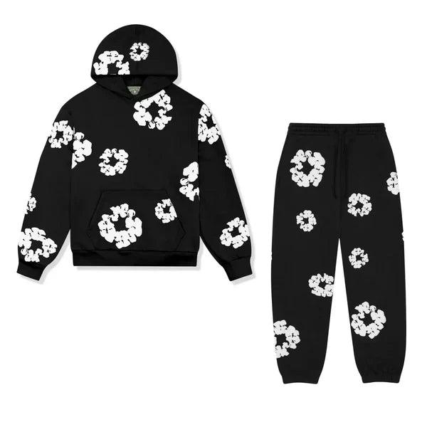 Unisex Komplet Dresowy z Kwiatowym Nadrukiem